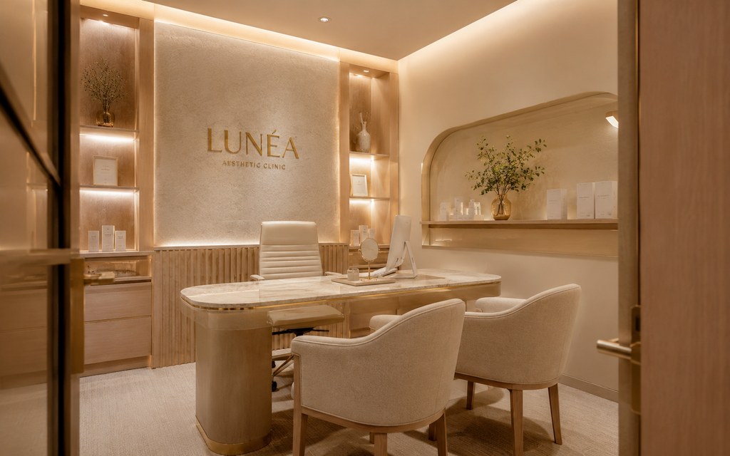 Ruang konsultasi dokter LUNÉA Aesthetic Clinic